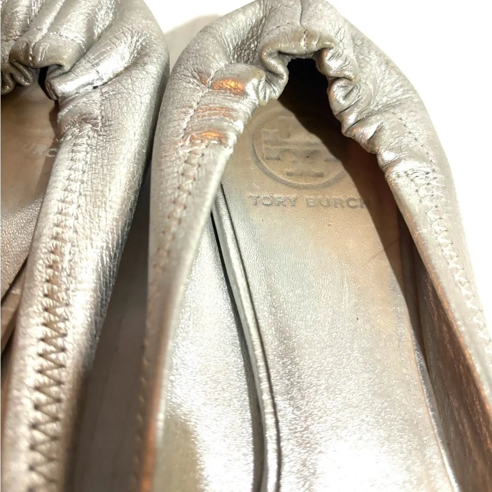 Tory Burch Metallic Silver  ballet flats round toe